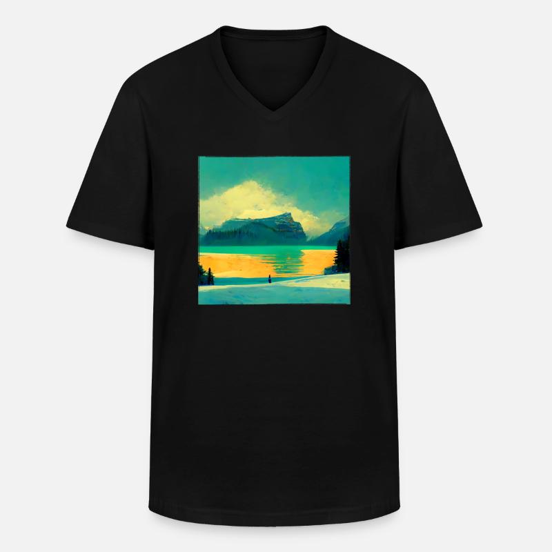 Wunderschöne Natur - Männer-T-Shirt mit V-Ausschnitt - Schwarz