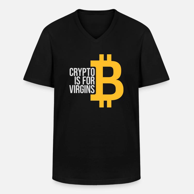 Crypto est pour les vierges - T-shirt col V Homme - noir