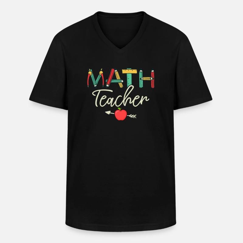 Math Teacher Student School Education - Männer-T-Shirt mit V-Ausschnitt - Schwarz