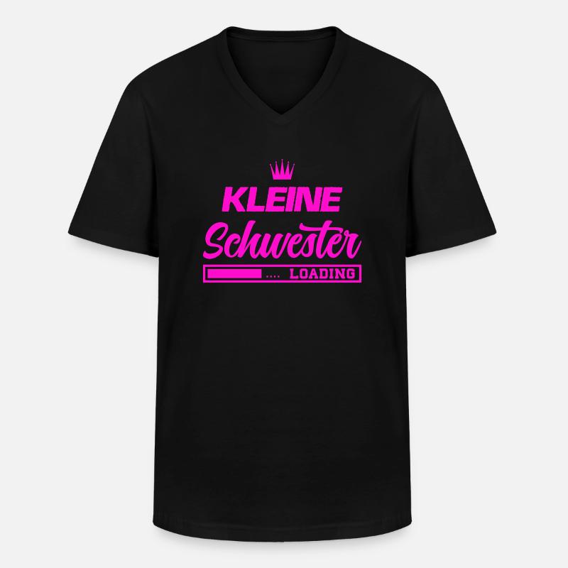 schwester loading - Männer-T-Shirt mit V-Ausschnitt - Schwarz