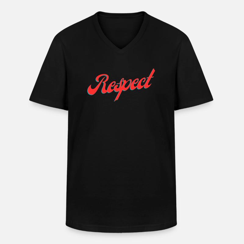 Respect - Männer-T-Shirt mit V-Ausschnitt - Schwarz
