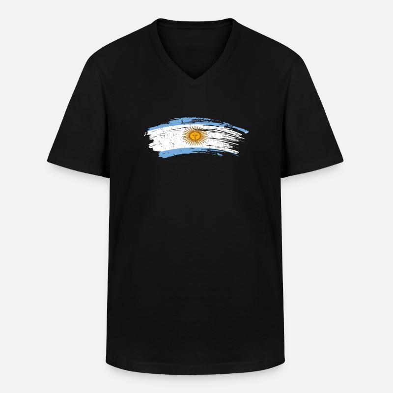Argentinien - Männer-T-Shirt mit V-Ausschnitt - Schwarz