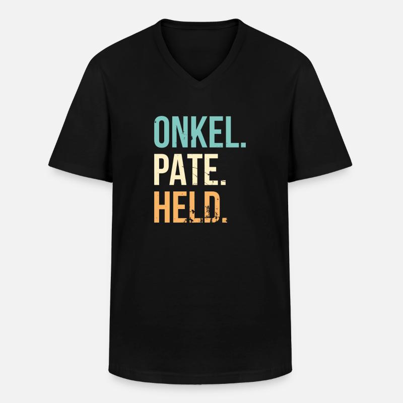 Onkel Pate Held Geschenk - Männer-T-Shirt mit V-Ausschnitt - Schwarz