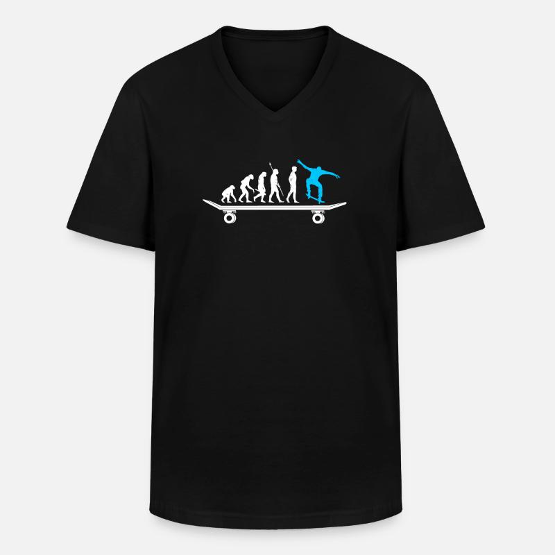 Skateboard Evolution Skateboarding Funny - Men's V-Neck T-Shirt - black