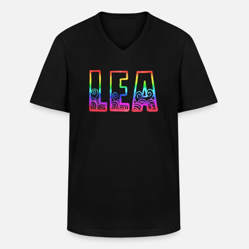 lea rs regenbogen - Männer-T-Shirt mit V-Ausschnitt - Schwarz