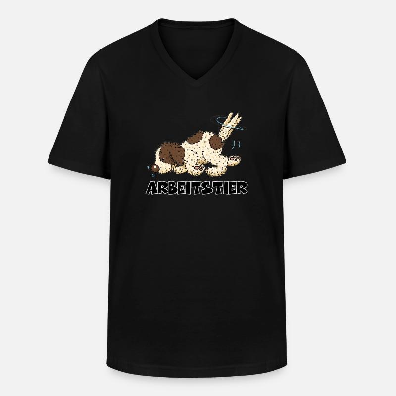 Arbeitstier1 1 - Männer-T-Shirt mit V-Ausschnitt - Schwarz
