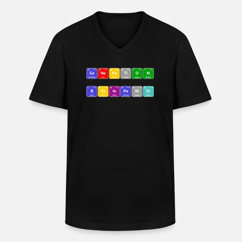 Generation Brainpower - Männer-T-Shirt mit V-Ausschnitt - Schwarz