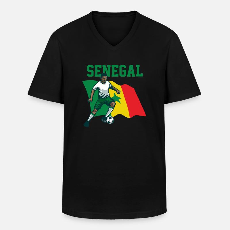 Senegal Afrika Geschenkidee - Männer-T-Shirt mit V-Ausschnitt - Schwarz