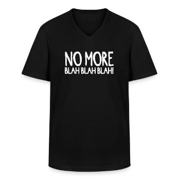 greta no more blah blah blah! - Men's V-Neck T-Shirt - black - Front - AI Model Male 178 dark (178cm)