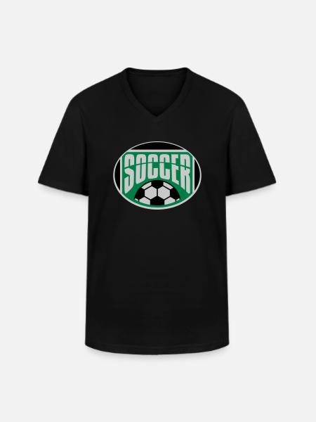 Soccer Hobby Sport Shield - Men's V-Neck T-Shirt - black