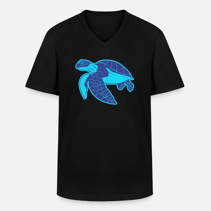 Die Schildkröte - Männer-T-Shirt mit V-Ausschnitt - Schwarz