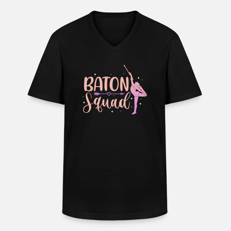 Baton Squad - Männer-T-Shirt mit V-Ausschnitt - Schwarz