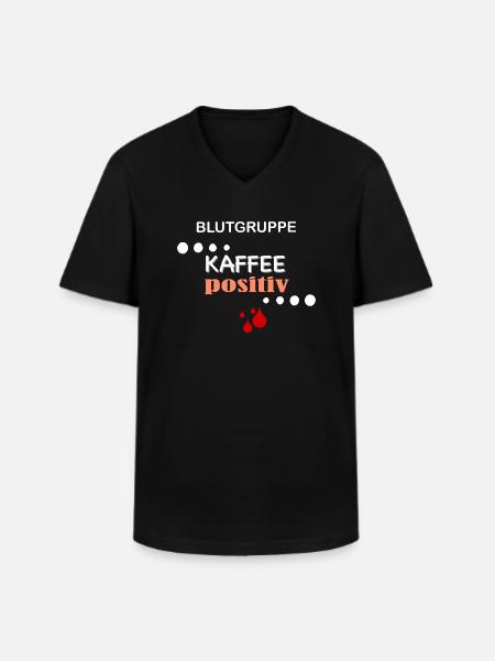 KAFFEEpositiv - Männer-T-Shirt mit V-Ausschnitt - Schwarz