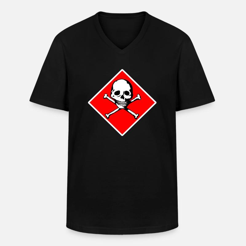Schädel und Knochen - Männer-T-Shirt mit V-Ausschnitt - Schwarz