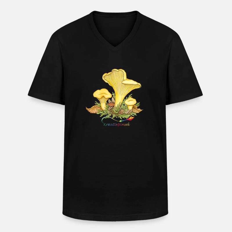 Pfifferling - Männer-T-Shirt mit V-Ausschnitt - Schwarz