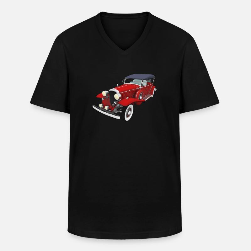 Oldtimer, Auto, Automobil - Männer-T-Shirt mit V-Ausschnitt - Schwarz