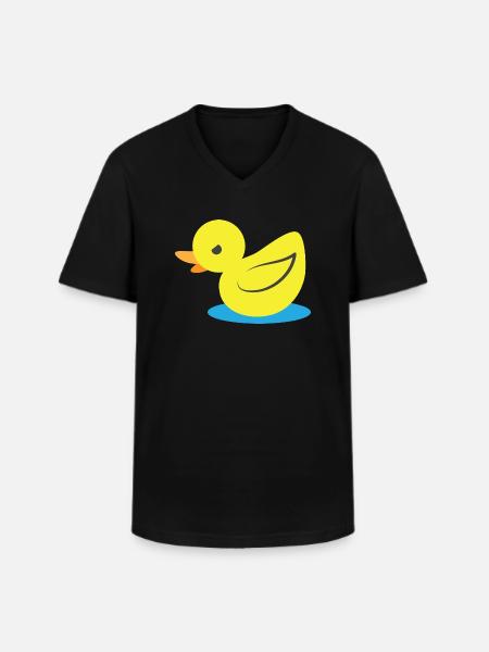 Little angry yellow duck - Men's V-Neck T-Shirt - black