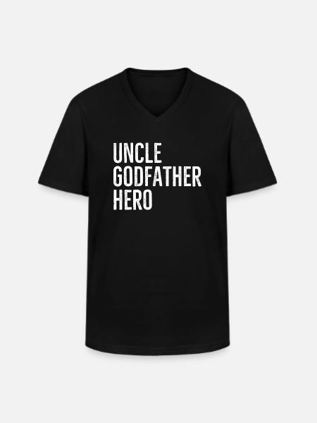Onkel Pate Held - Männer-T-Shirt mit V-Ausschnitt - Schwarz