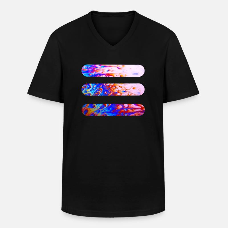 Lines | Wavy lines | | symbols Pattern - Men's V-Neck T-Shirt - black