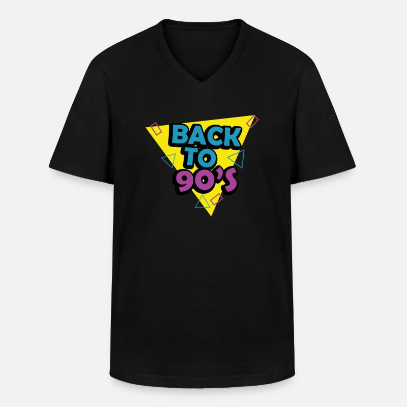 1990iger Sprüche 90s Geschenksidee - Männer-T-Shirt mit V-Ausschnitt - Schwarz