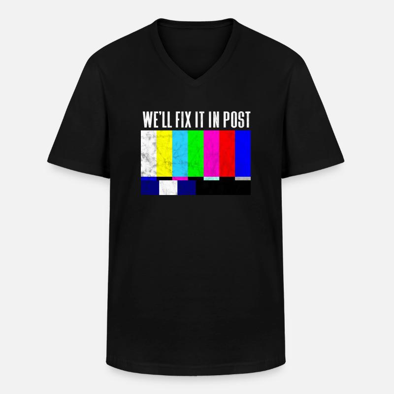 We'll fix it in post - Men's V-Neck T-Shirt - black