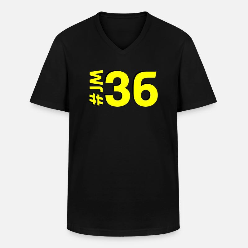 JM36-KARTON - Männer-T-Shirt mit V-Ausschnitt - Schwarz