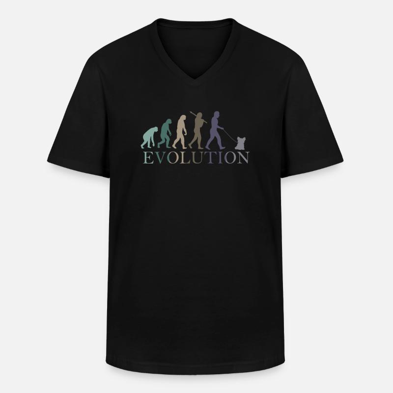 Yorkshire terrier EVOLUTION - T-shirt col V Homme - noir