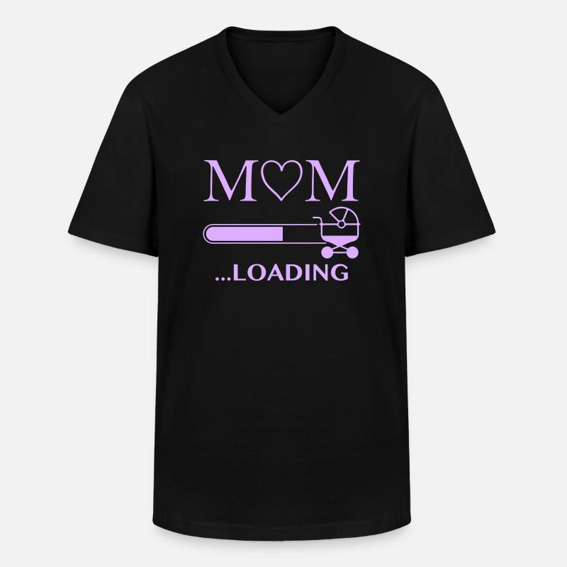 mom loading - Männer-T-Shirt mit V-Ausschnitt - Schwarz