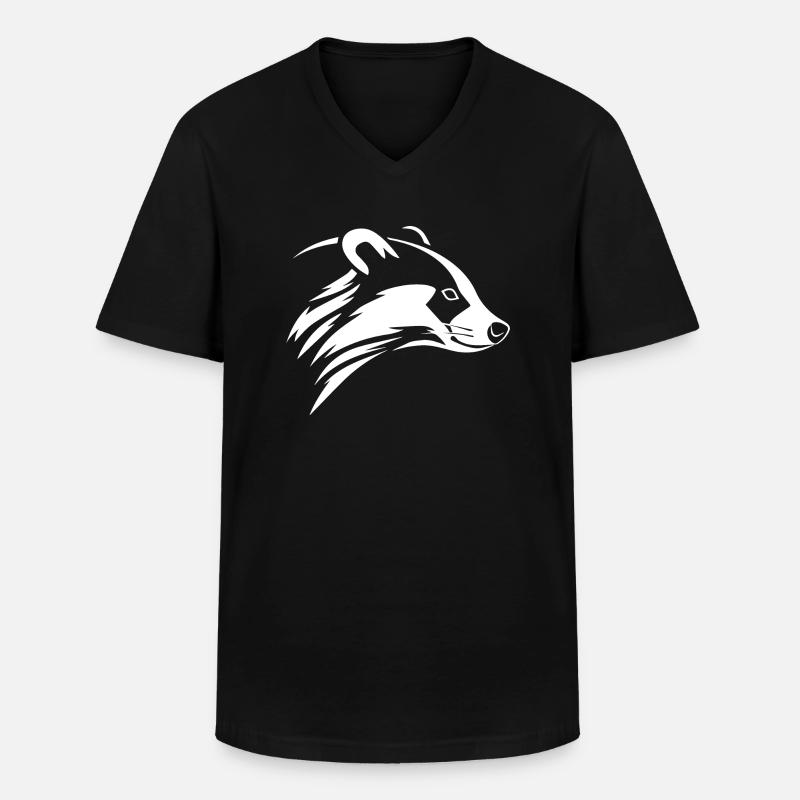 Dachs - Männer-T-Shirt mit V-Ausschnitt - Schwarz