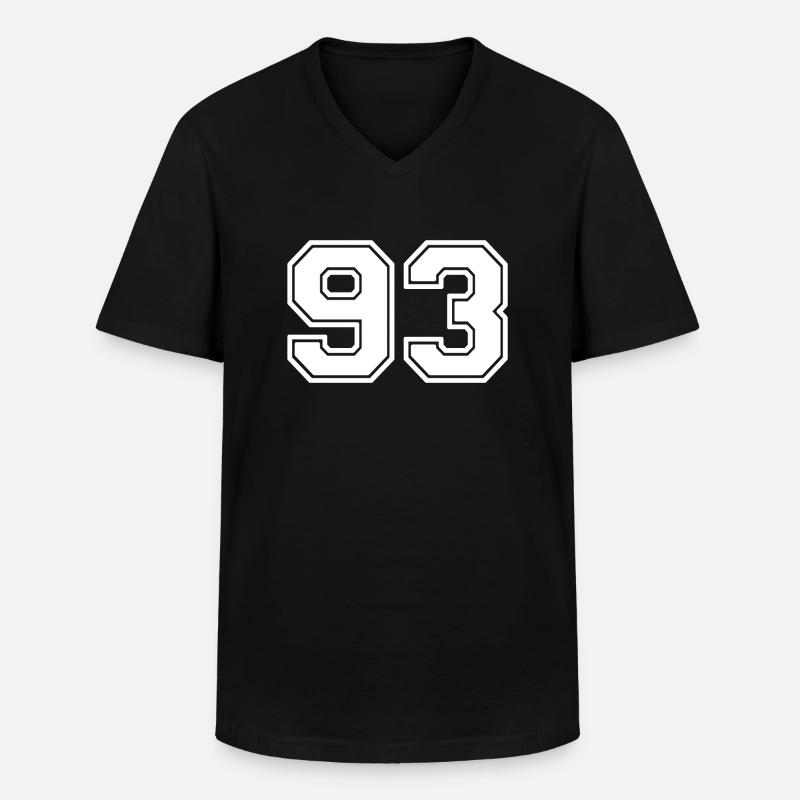 93 - Männer-T-Shirt mit V-Ausschnitt - Schwarz