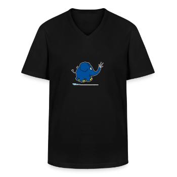 Der Elefant - trompetend - Männer-T-Shirt mit V-Ausschnitt - Schwarz - Vorne - AI Model Male 178 dark (178cm)