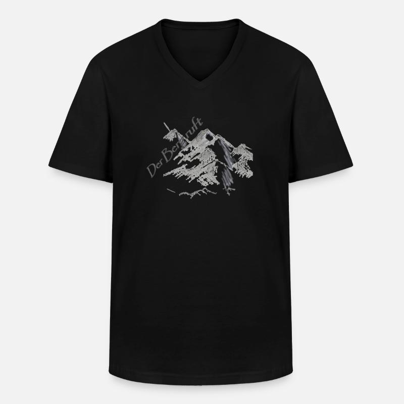 Der Berg ruft - Männer-T-Shirt mit V-Ausschnitt - Schwarz