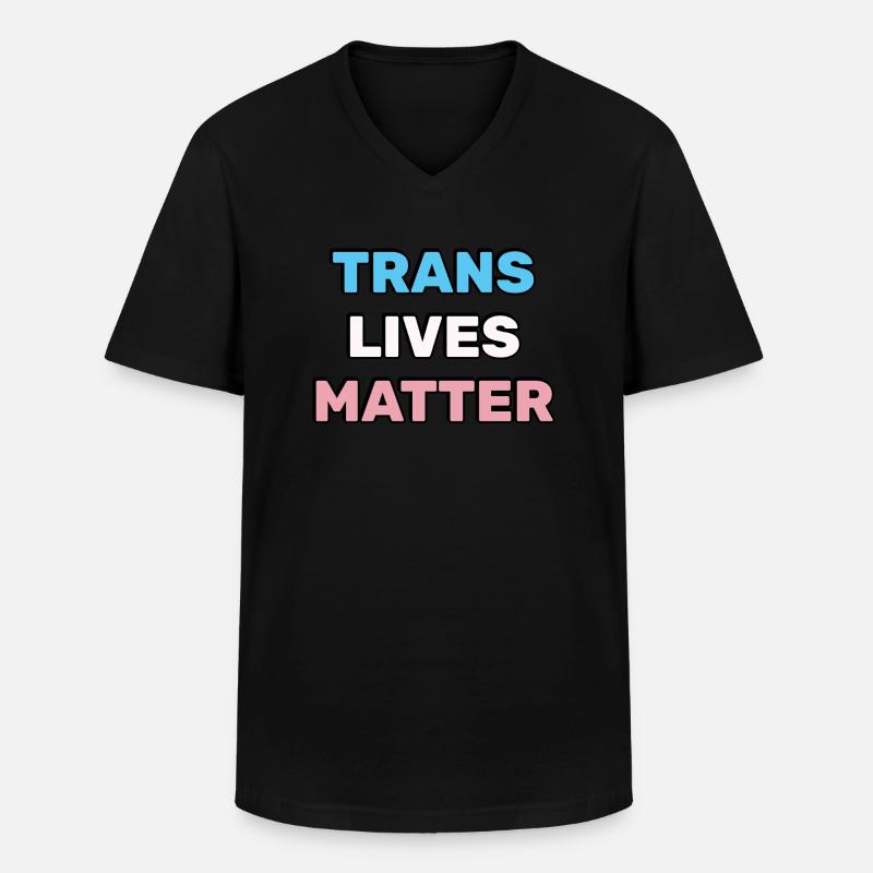 Trans-Leben zählen - Transgender Pride - Männer-T-Shirt mit V-Ausschnitt - Schwarz