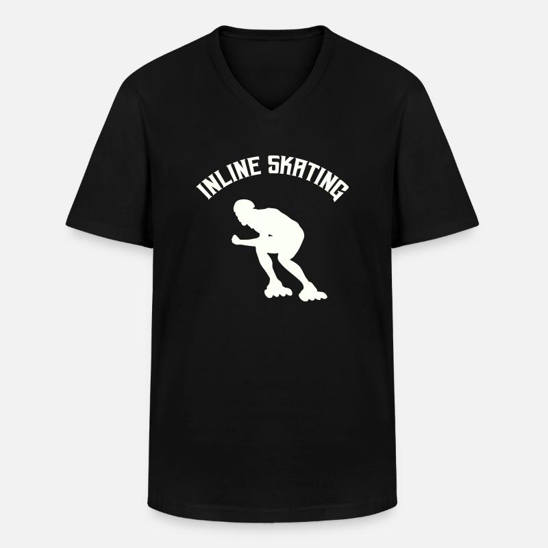 Inline Skating - Men's V-Neck T-Shirt - black
