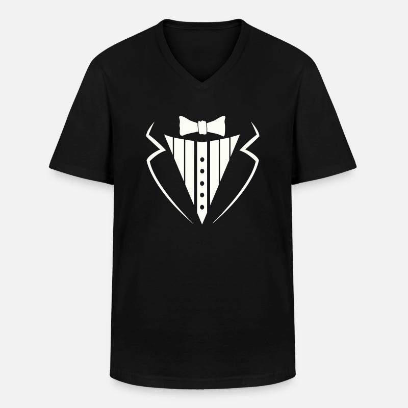 anzug texedo - Männer-T-Shirt mit V-Ausschnitt - Schwarz