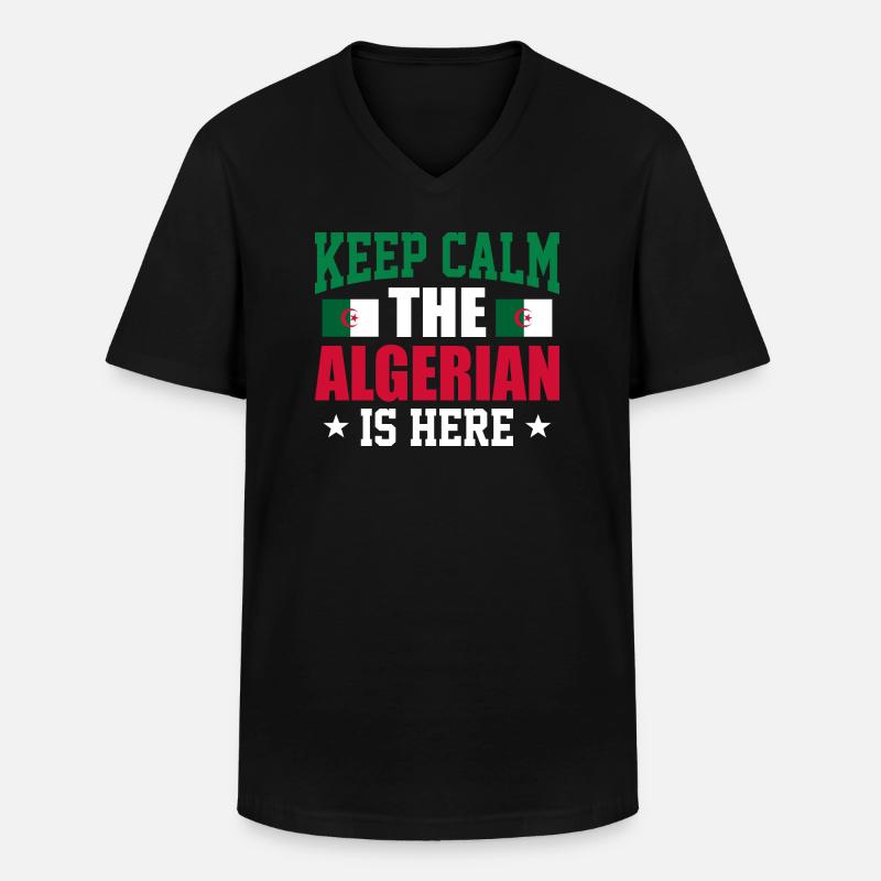 Algerien - Männer-T-Shirt mit V-Ausschnitt - Schwarz