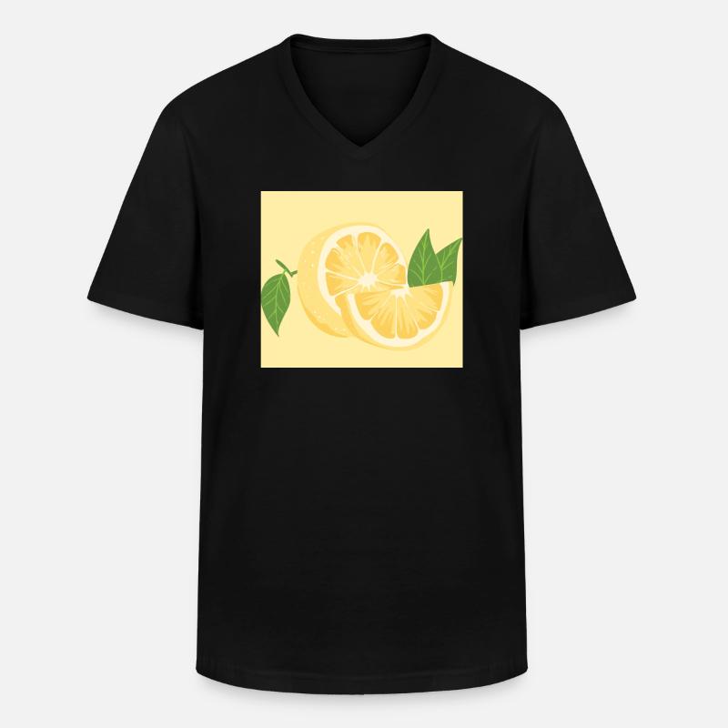Zitrone Zitrone - Männer-T-Shirt mit V-Ausschnitt - Schwarz