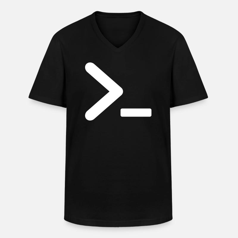 >_ OS Programm prompt - Männer-T-Shirt mit V-Ausschnitt - Schwarz