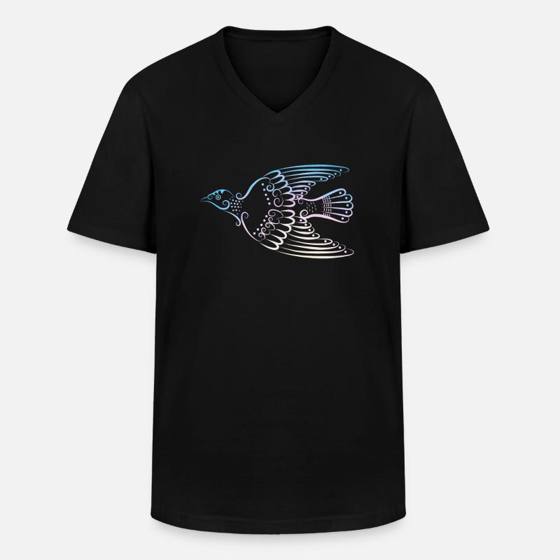 Taube - Männer-T-Shirt mit V-Ausschnitt - Schwarz