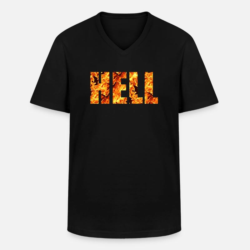 HELL - Männer-T-Shirt mit V-Ausschnitt - Schwarz