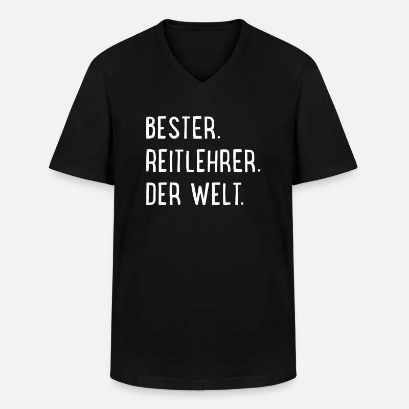 Bester Reitlehrer - Männer-T-Shirt mit V-Ausschnitt - Schwarz