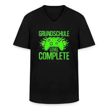 Grundschule Abschluss Level Complete - Männer-T-Shirt mit V-Ausschnitt - Schwarz - Vorne - AI Model Male 178 dark (178cm)