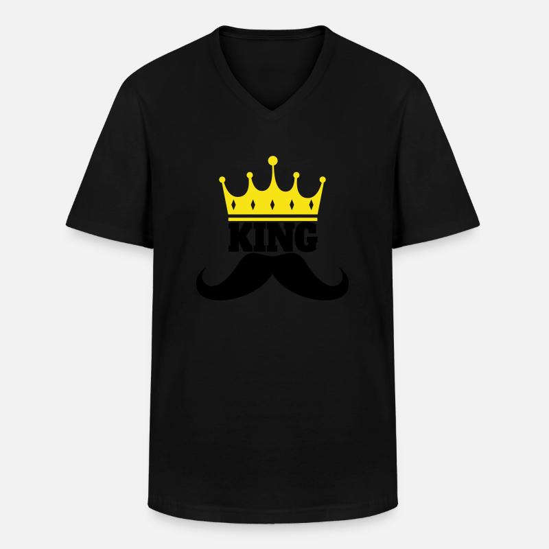 King Beard - Männer-T-Shirt mit V-Ausschnitt - Schwarz
