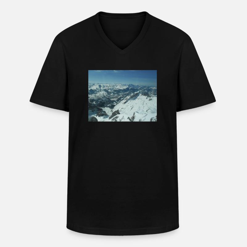 Wunderschöne Schweizer Berge - Männer-T-Shirt mit V-Ausschnitt - Schwarz