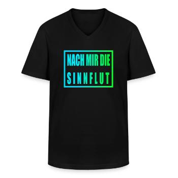 Nach mir die Sinnflut 2 - Männer-T-Shirt mit V-Ausschnitt - Schwarz - Vorne - AI Model Male 178 dark (178cm)