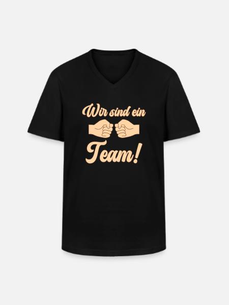 Wir sind ein Team - Männer-T-Shirt mit V-Ausschnitt - Schwarz