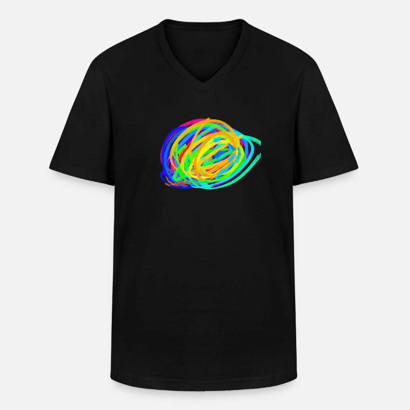 Bunte Explosion - Männer-T-Shirt mit V-Ausschnitt - Schwarz