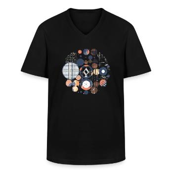 Geometrisches Vintage-Muster - Männer-T-Shirt mit V-Ausschnitt - Schwarz - Vorne - AI Model Male 178 dark (178cm)