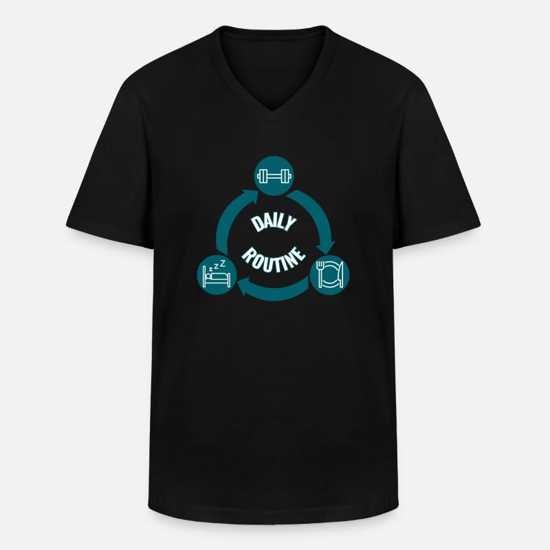 Daily Routine - Männer-T-Shirt mit V-Ausschnitt - Schwarz