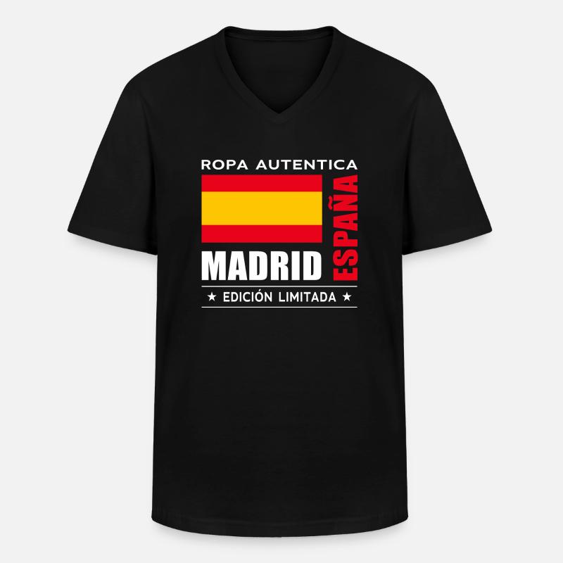 Madrid - Männer-T-Shirt mit V-Ausschnitt - Schwarz